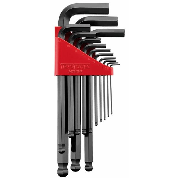 TengTools - Hex Key Set, Ball Point, Metric, 2-19 mm, 13 Pieces - 1479MMJ