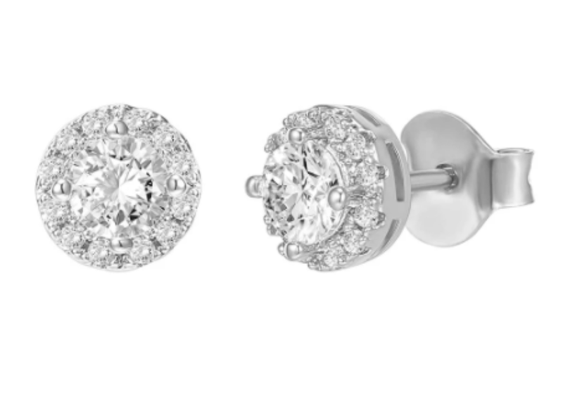 YALLI 925 Sterling Silver Simple Round Stud Earrings