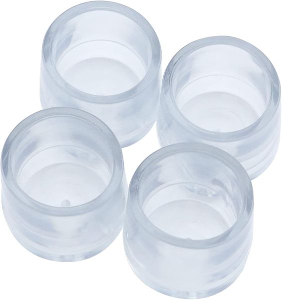 4pcs Heavy-Duty Transparent Chair Leg Caps Round 22mm