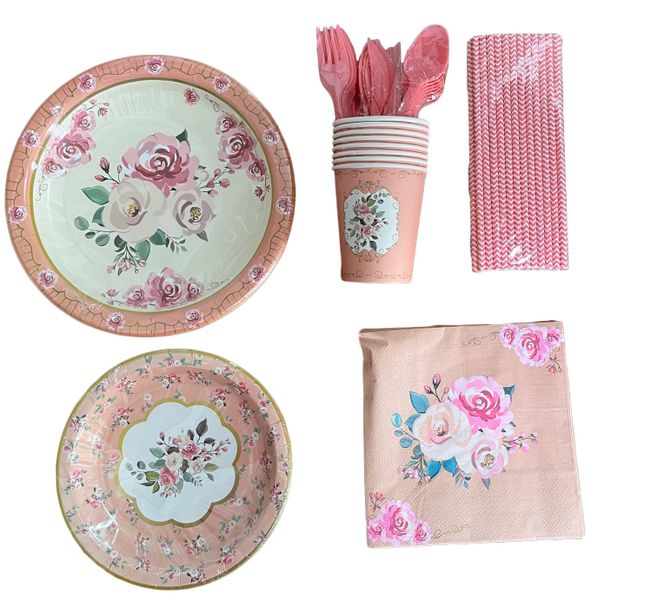Party Paper Tableware / Cutlery Set -Tea Party Theme
