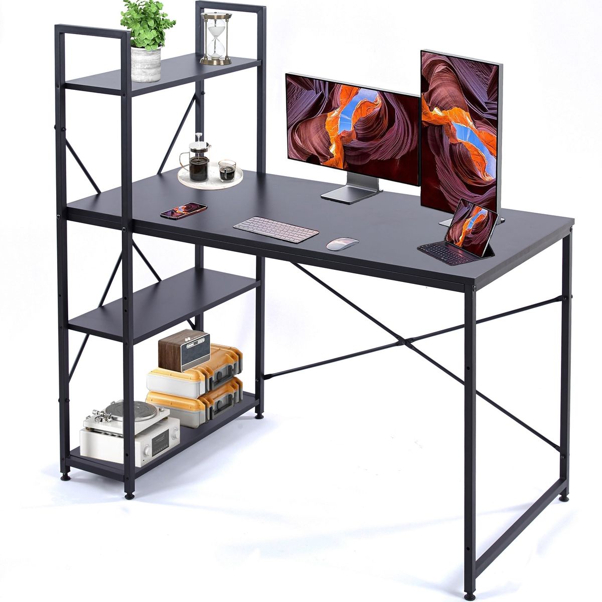 Work Desk Office Computer Workstation with Shelves Student Desk Table