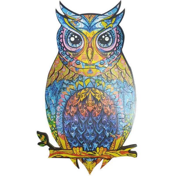 Wooden Jigsaw Puzzles,Unique Shape Animal (OWL 44)