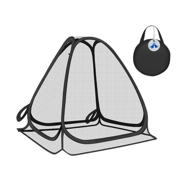 ALANES Durable Plant Covers Pop up Fine Mesh Plant Tents-Black