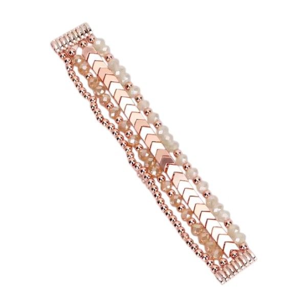 Luxury Beaded Watch Strap - Rose Gold