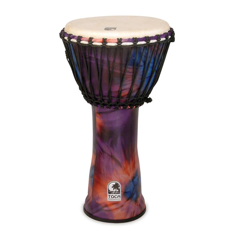 Toca 12" Freestyle Rope Tuned Djembe - Woodstock Purple Design