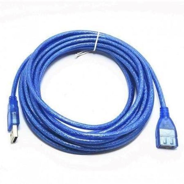 USB 2.0 Transparent Blue Extension Cable 5M-BT