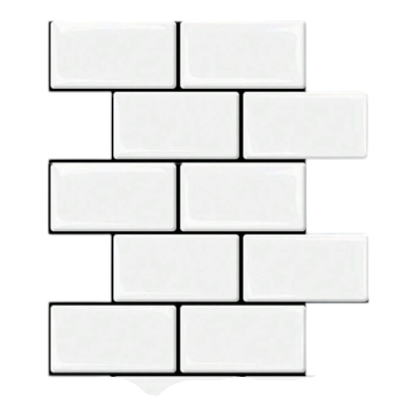 10 Pieces Premium Peel and Stick Kitchen Wall Tiles - Glossy White