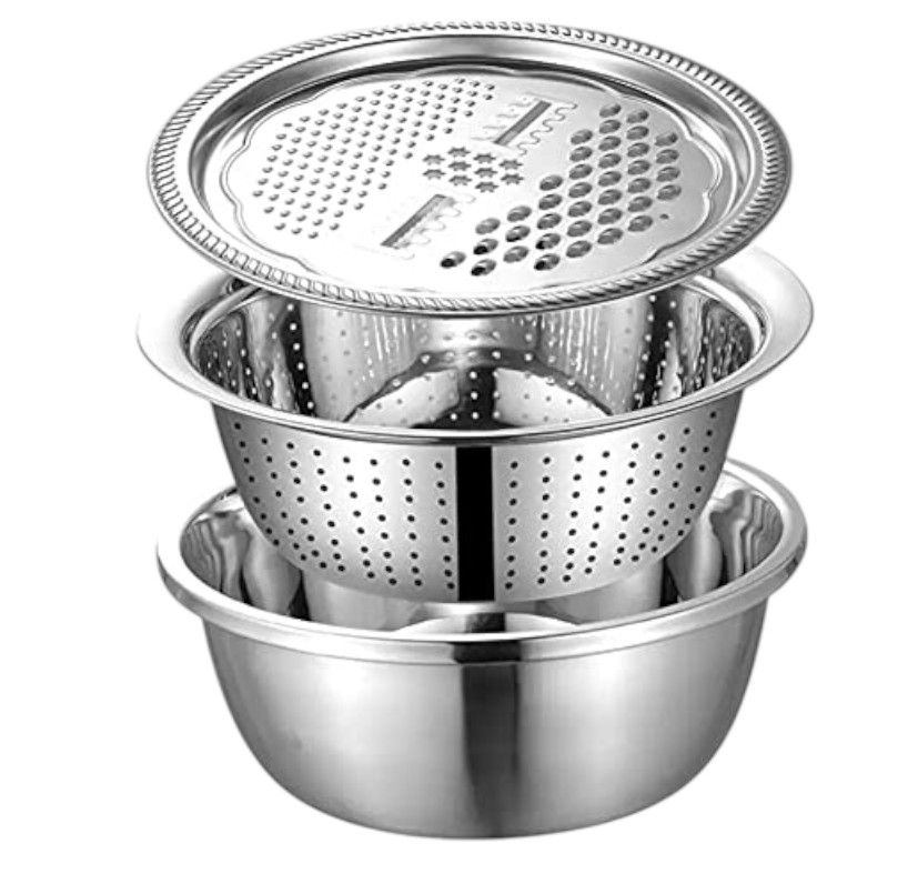 3 Piece - Stainless Steel Bowl Set - Silver