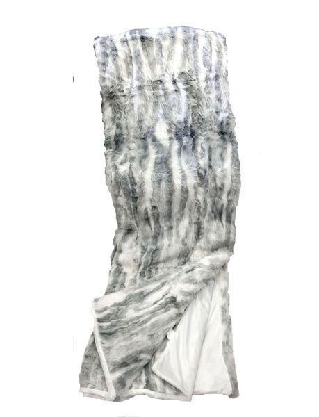 Faux Fur- Grey and White
