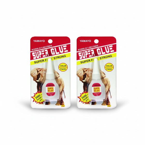 Yamayo Superglue 8g - Fast-Drying Adhesive for Wood, Metal, - 2 Pack