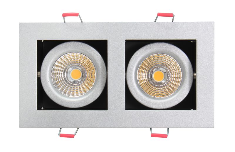 Eurolux - Xin Rectangular Downlight LED 2x6.5w Sil