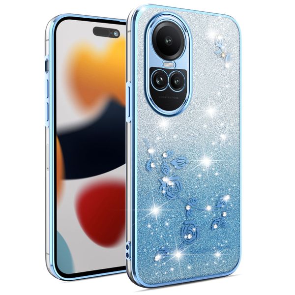 Phone Case Compatible With OPPO Reno 10 Flowers Diamond Shining Cover