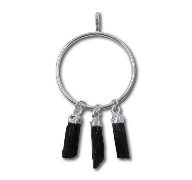 Ring Pendant with Black Tourmaline Stones