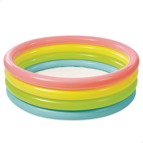 Multicolor Inflatable Sunset Glow Round Colourful Ring Baby Pool-1.68mx46cm
