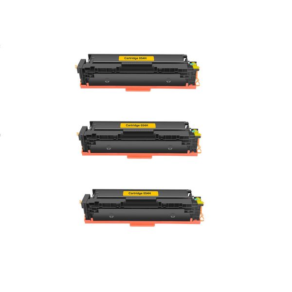 Compatible Toner is compatible with Canon 054H Yellow toner x 3