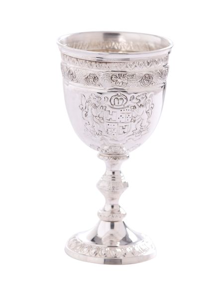 Decorative Silver Plated Wine Goblet - Large