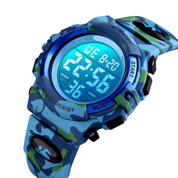 Kids Waterproof LED Digital Sports Watch Stopwatch Alarm for Swim Hike Run