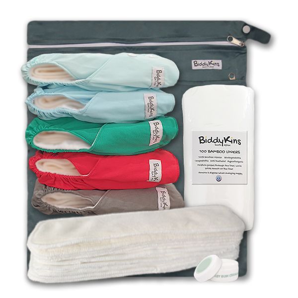 BiddyKins Cloth Nappy Starter Kit - Neutral Colours