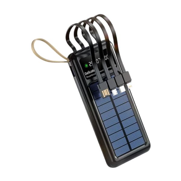 Solar Powered Power Bank 20000Mah With LED Light