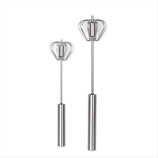 Stainless Steel Semi-Automatic Whisk, Hand Push Mixer Stirrer Kitchen Gadge