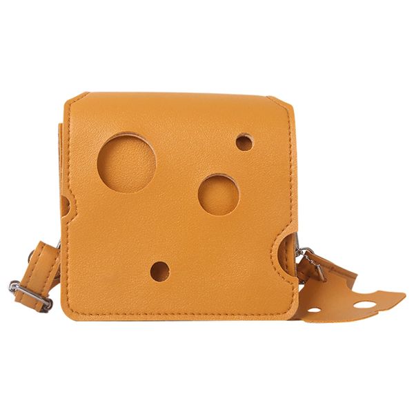 Cheese Shaped Crossbody Bag, Creative Mini Shoulder Bag, PU Leather Wallet