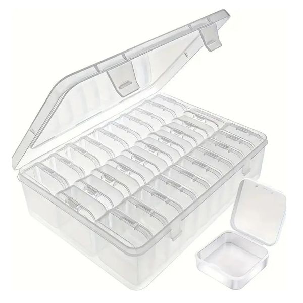 Bestby-30pcs Mini Clear Storage Box with Case for Bead/Button/Nail Art/Seed