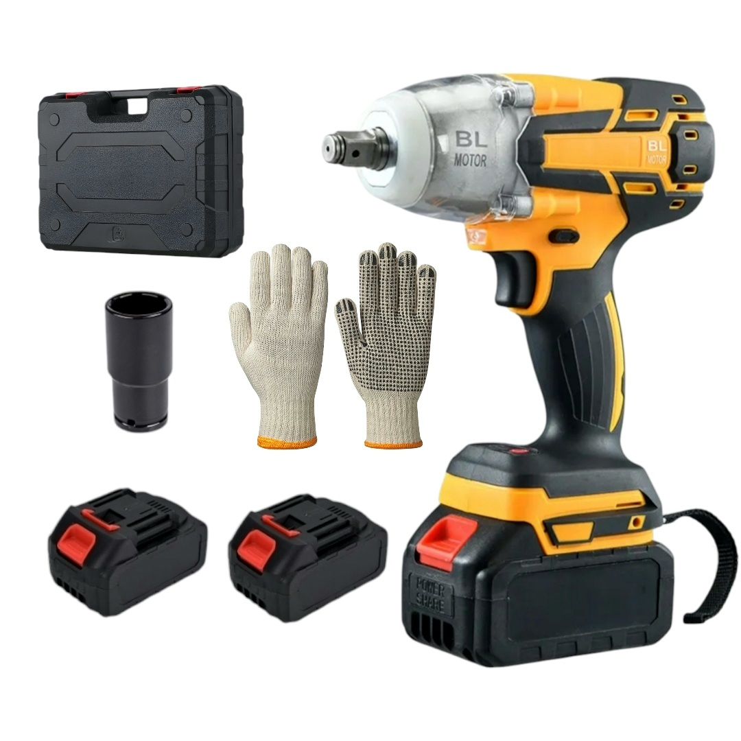 21V Cordless Impact Wrench Kit With 520N.m Torque - Brushless 1/2 Inch Electric Impact Driver With Battery & Charger