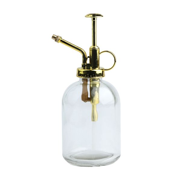 Clear Glass Spray Bottle With Gold Top image