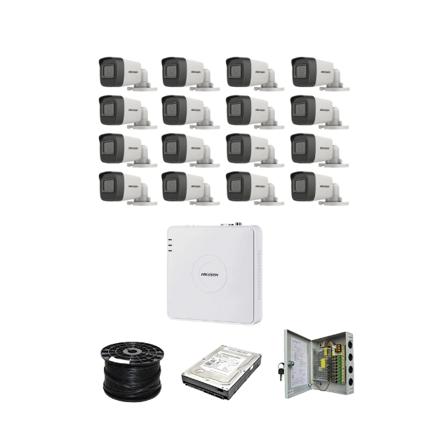 Hikvision 16 Ch Turbo HD Kit - Embedded DVR - 16 x HD1080P Camera - 20M