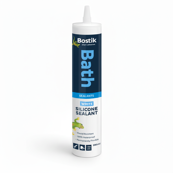 Bostik Silicone Sealant Bath 280ml White - Waterproof &amp; Flexible