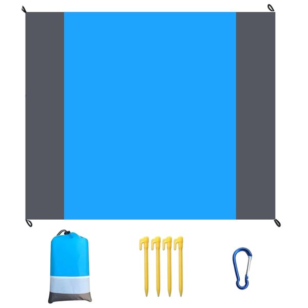 XL Waterproof Sand-Proof Beach Blanket Mat with Stakes