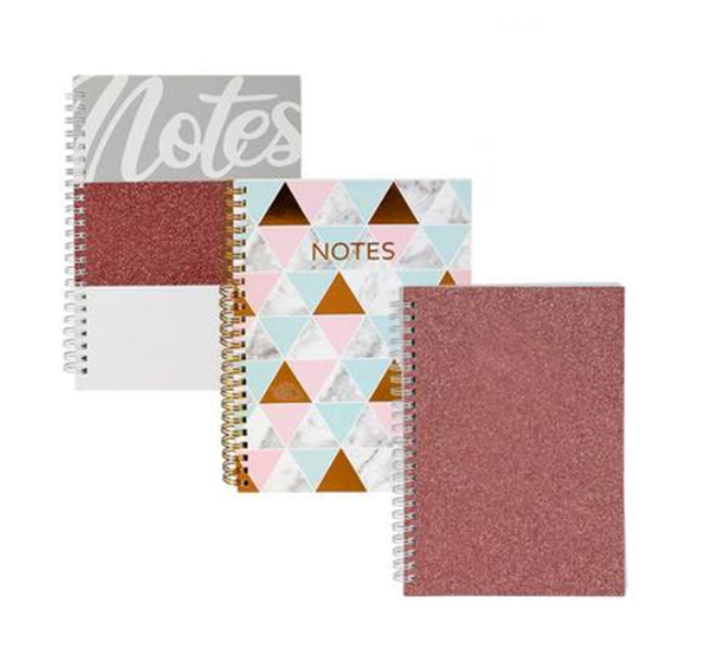 Spiral Glamour A5 Novelty Notebook 70 Page x 3