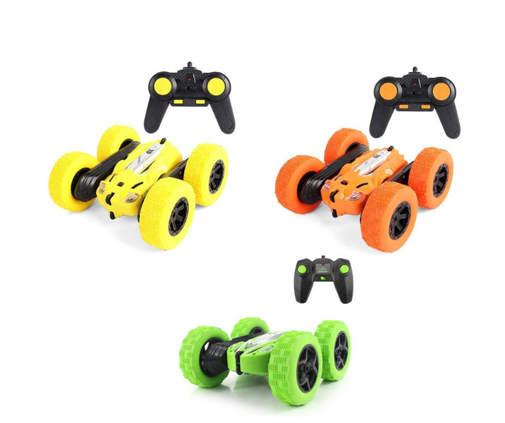 Remote Control Stunt Car Truck Double Sided 360 degree Flip LEDlight 3 PACK