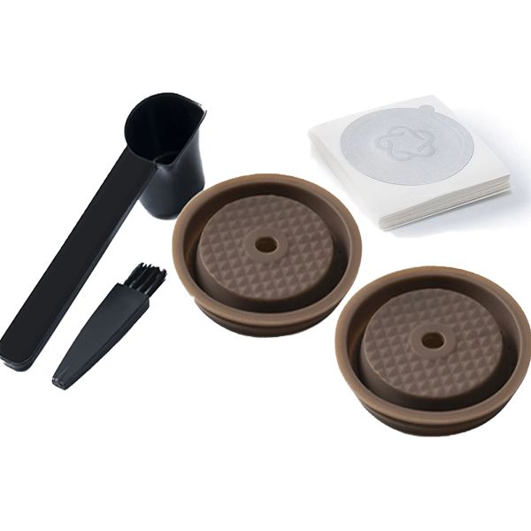 Reusable coffee silicone lid set compatible for Nestlé &amp; Vertuoline