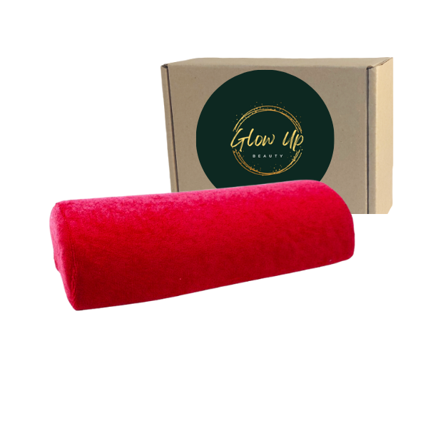 Glow Up Fabric Manicure and Pedicure Pillow - Red Hand Pillow