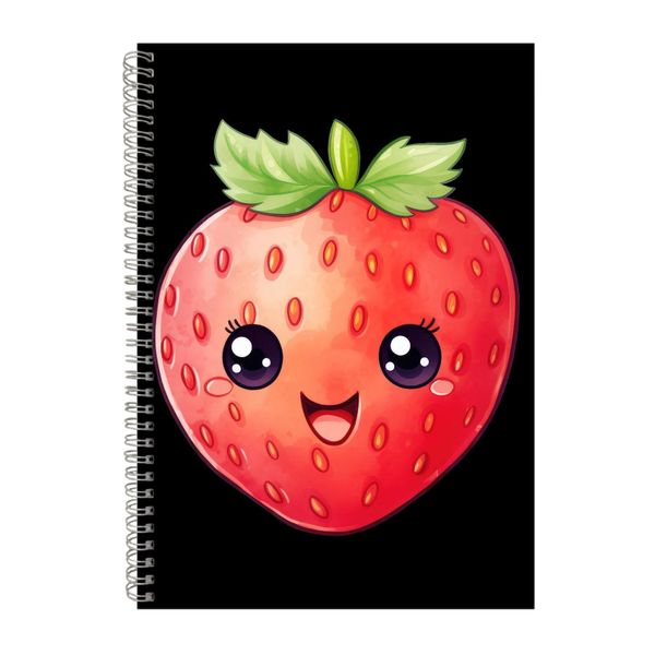 Strawberry 1 A4 Notebook Spiral Lined Notepad Cute Food Idea 400
