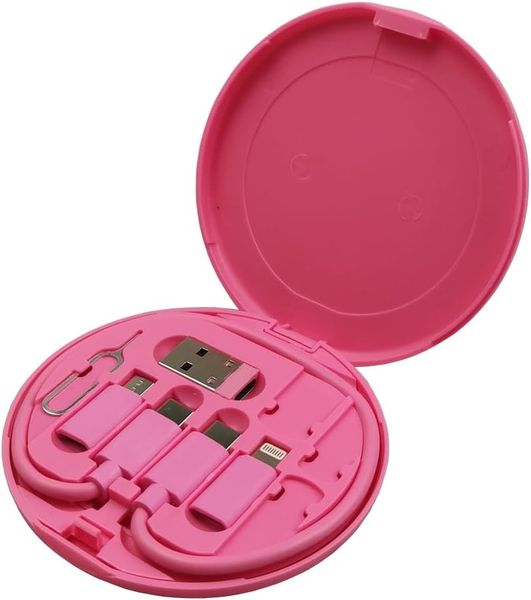 60W Multiport USB Cable Kit with SIM Storage and Phone Stand