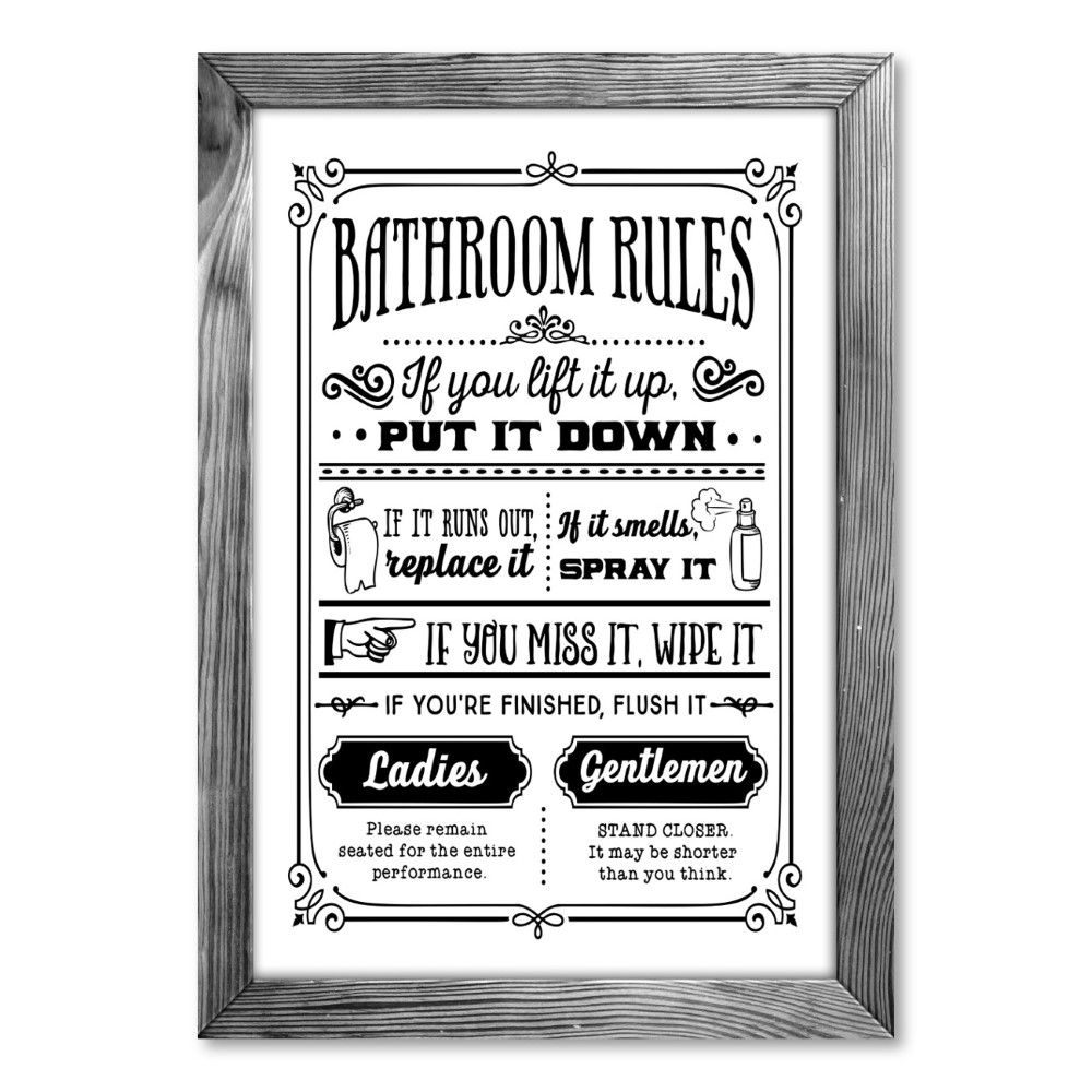 Bathroom Rules Sign/Wall Décor