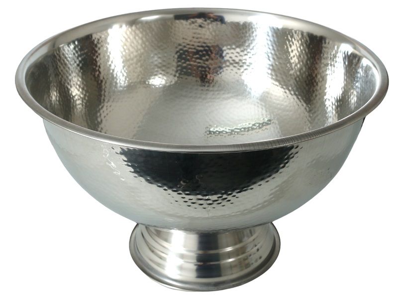 Handmade Stainless Steel Champagne Bowl on Foot 39.7cm