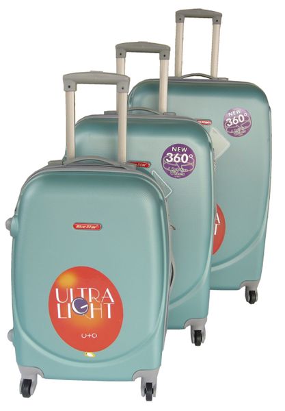 3 Piece Lightweight Luggage Set - Dark-Green