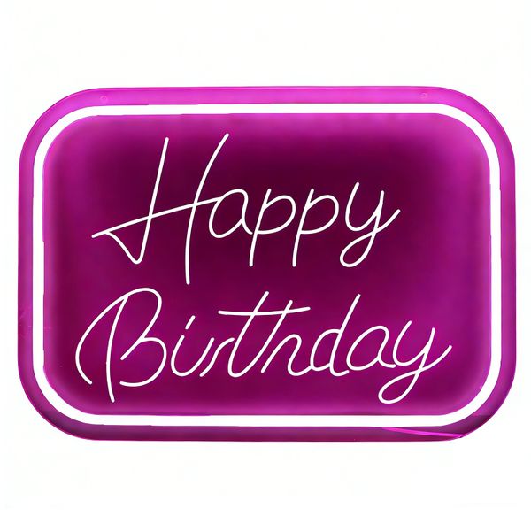 Happy Birthday Neon Signs for Wall Decor, Led Neon Light for Birthday Gift