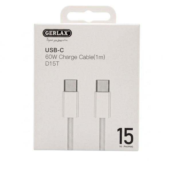 Gerlax 60W Type-C to Type-C Fast Charging Cable - White (D4T)