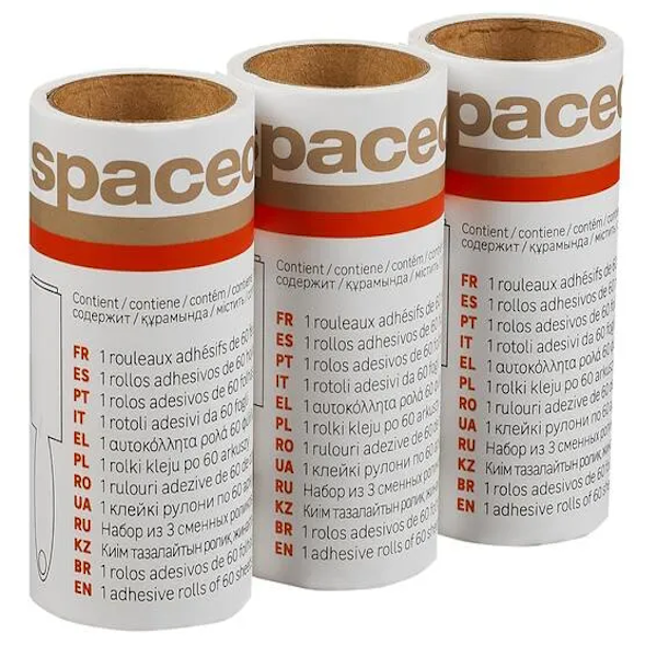 Spaceo Lint Roller Refill 60 Sheets 3 Pack