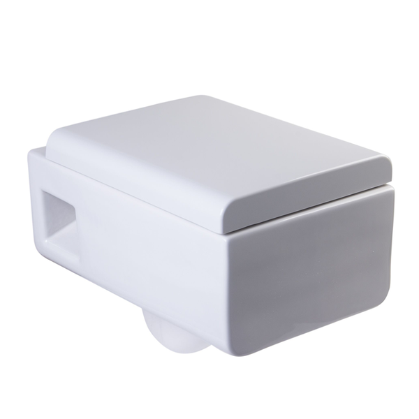 EAGO WD333 Square Modern Wall Mounted Dual Flush White Ceramic Toilet Bowl