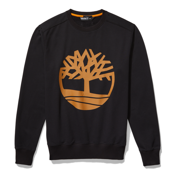 Timberland Tree Logo Sweatshirt Men Black Cotton Regular Unbrushed