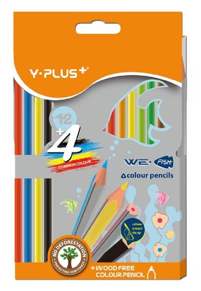 Y-Plus We Fish Colouring Pencils Tri-Grip 16's
