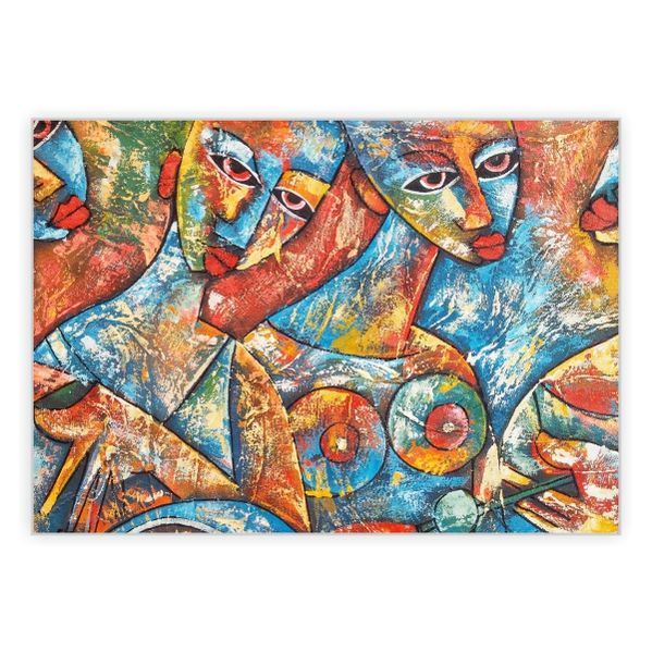 African Art Style Drawing - A1 Poster
