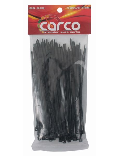 Carco 2.5mm x 100mm Black Cable Ties - Pack of 100