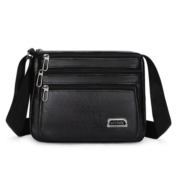 Large Capacity Shoulder Bag - Waterproof Business Man Messenger Bag - Black