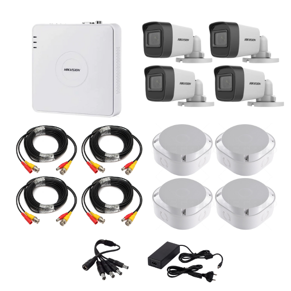 Hikvision COLORVU 1080P 4 Channel DVR &amp; 4 Bullet Cameras DIY CCTV KIT